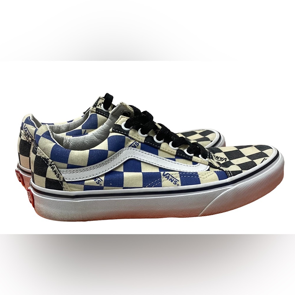 Vans Old Skool Checked Black White Suede Men Size 5.5 Or Women 7